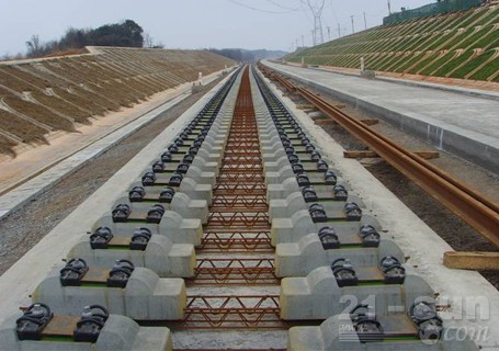 铁建重工高速铁路双块式轨枕道岔图片