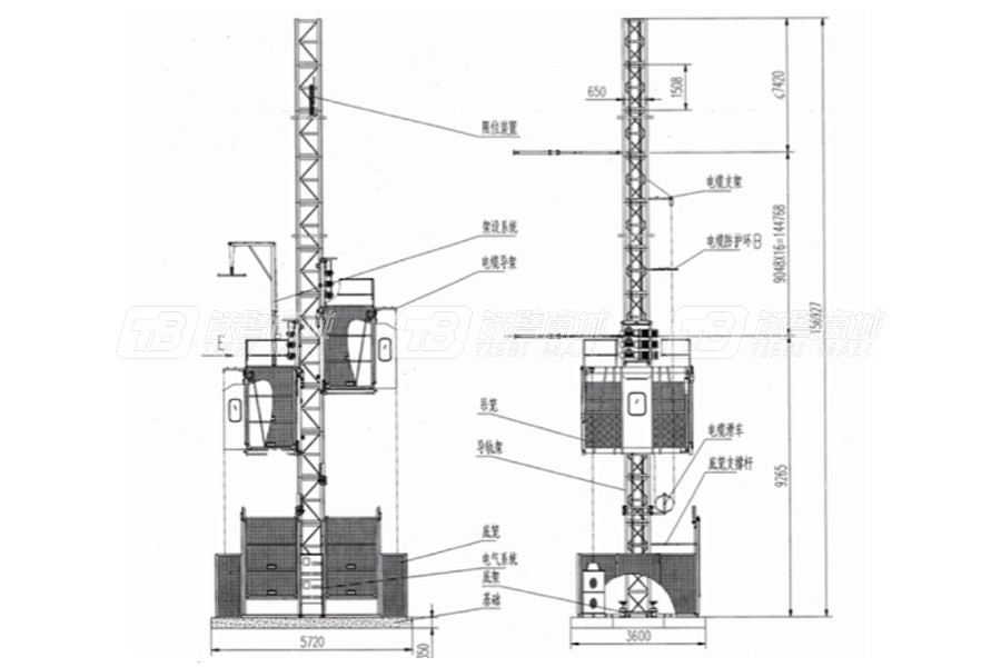 顶实机械BPGSSC200/200(中速变频)施工升降机